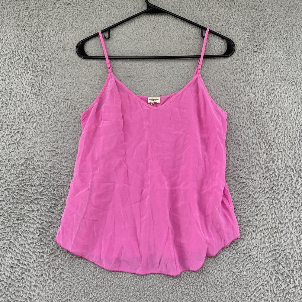 Under Wilfred Silk Tank Womens Medium Hot Pink V Neck Cami Layering Top